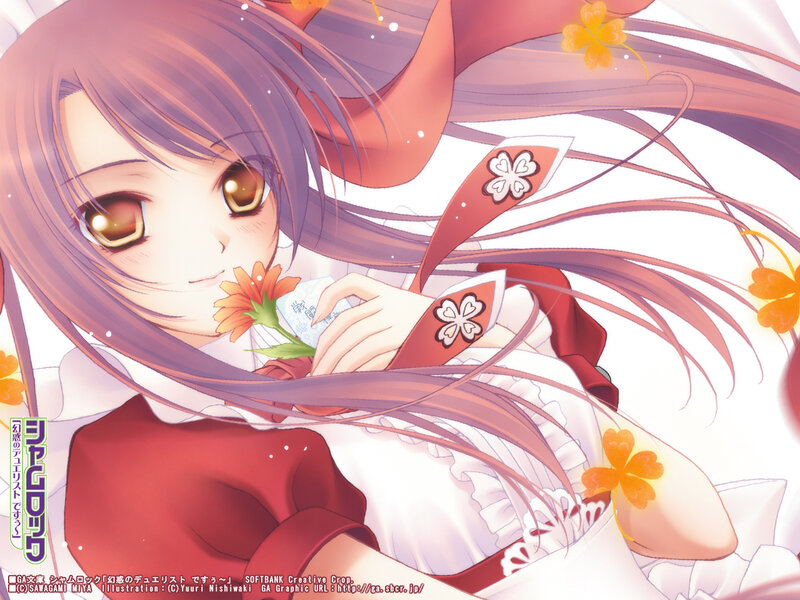Anime girl with flower