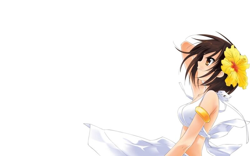 anime girl with flower