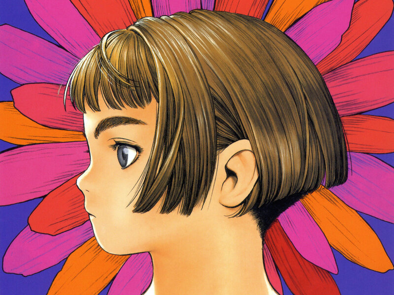 anime girl with flower background