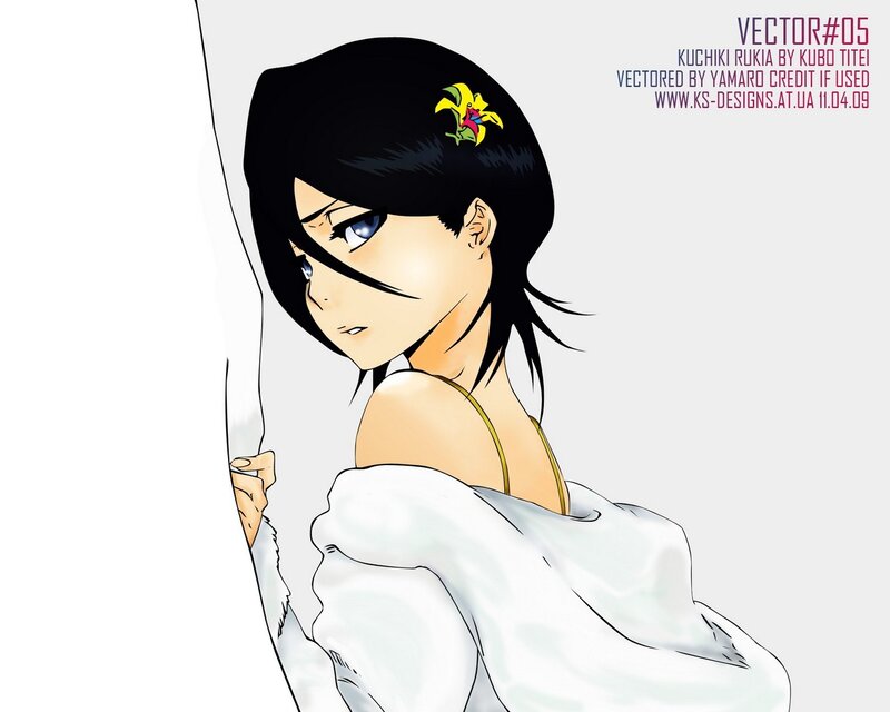Anime Girl with Flower — Black, Neutral