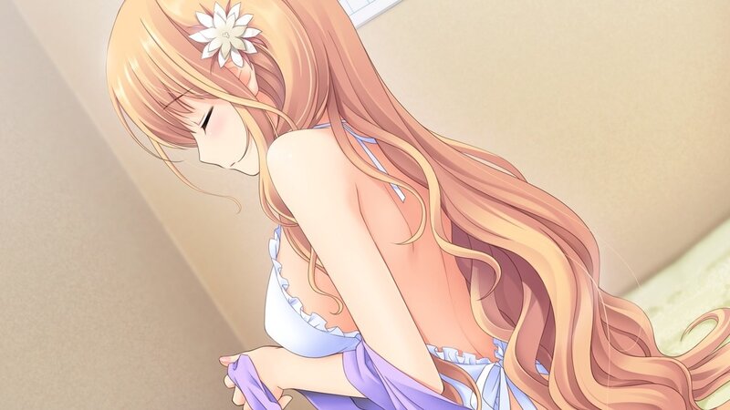 Anime Girl with Flower — Blonde, Calm
