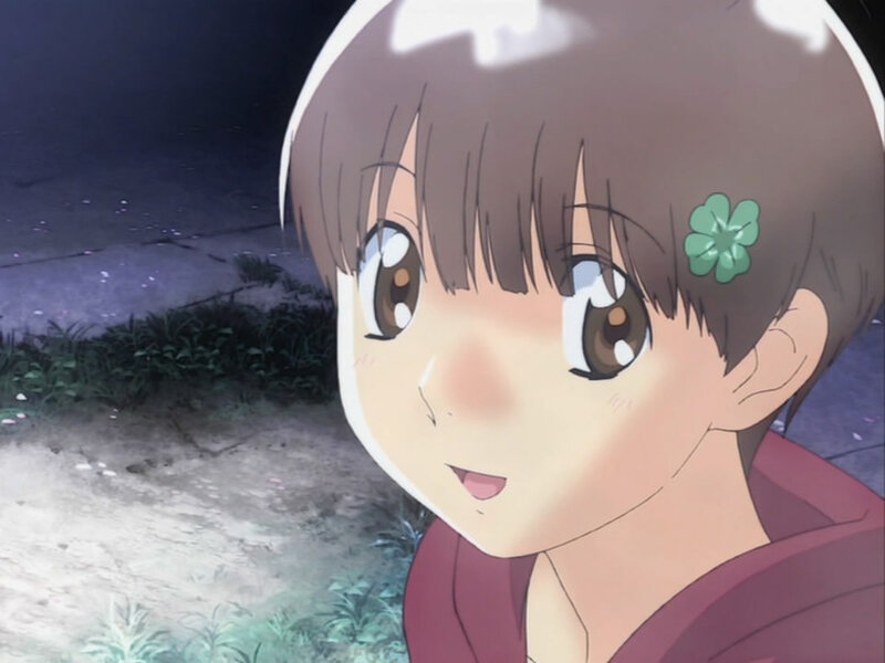 Anime Girl with Flower — Brown, Calm