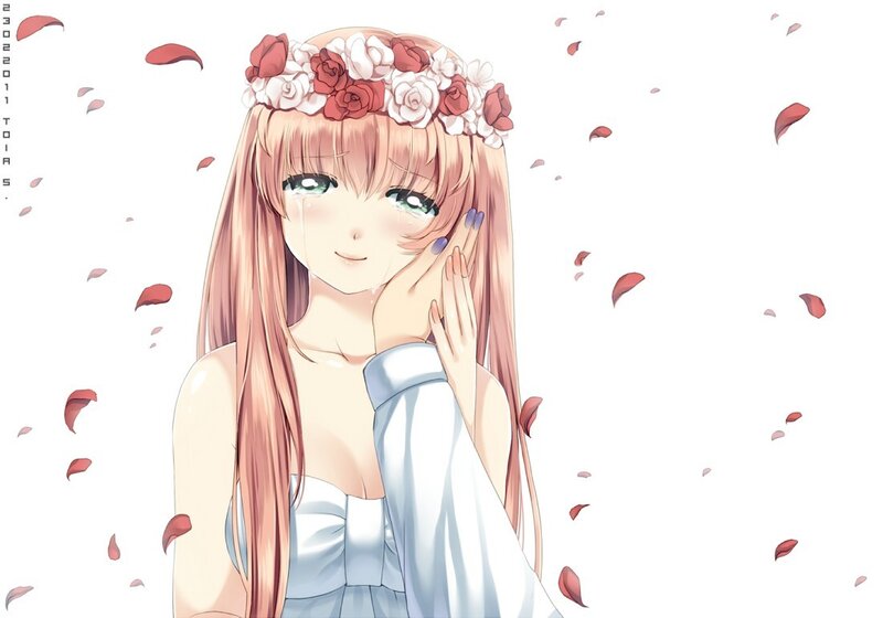 Anime girl with flower crown