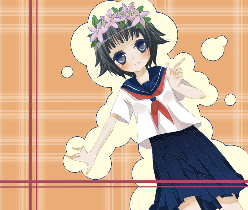 anime girl with flower crown