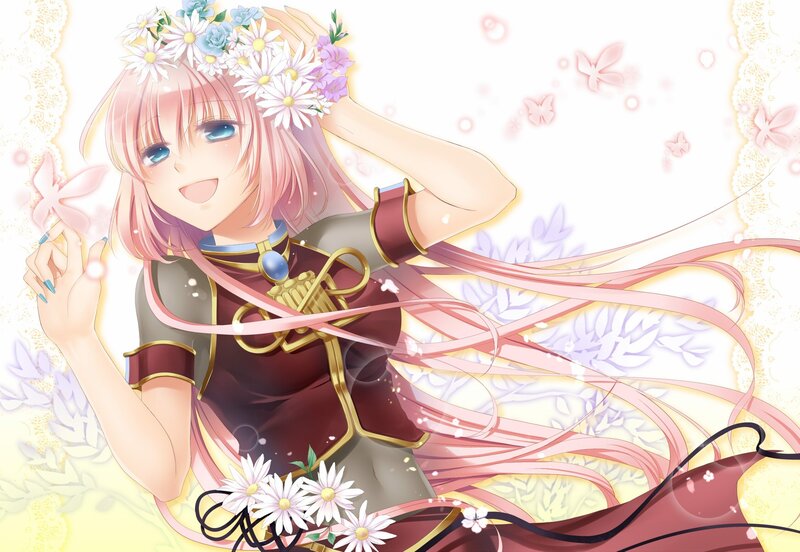 anime girl with flower crown