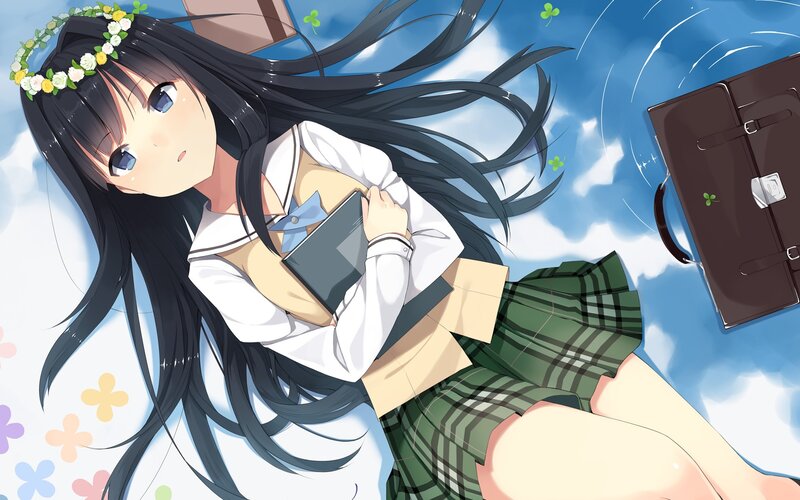 Anime girl with flower crown