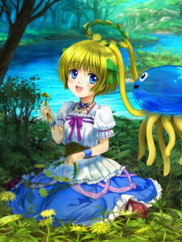 Anime girl with flower crown