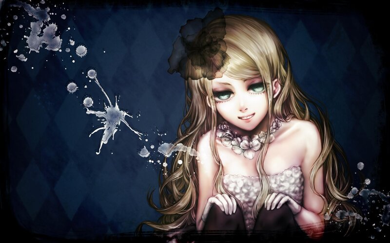anime girl with flower crown