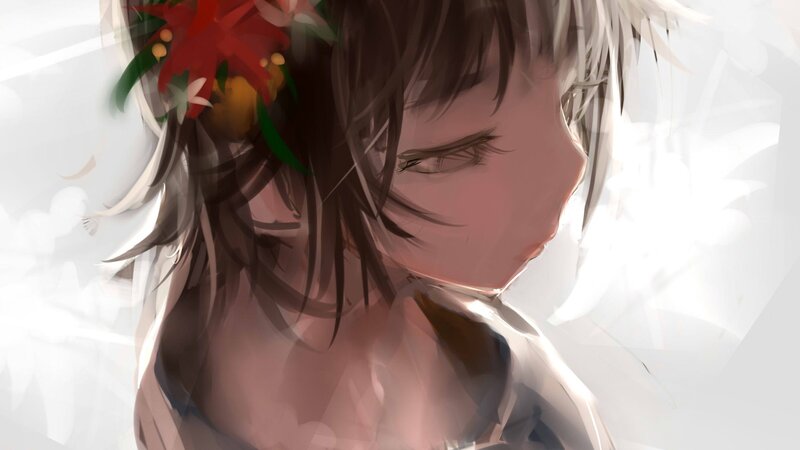 anime girl with flower crown
