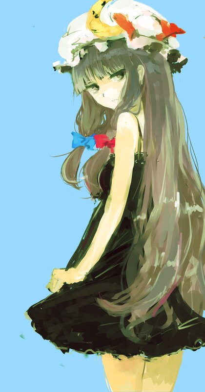 anime girl with flower hat