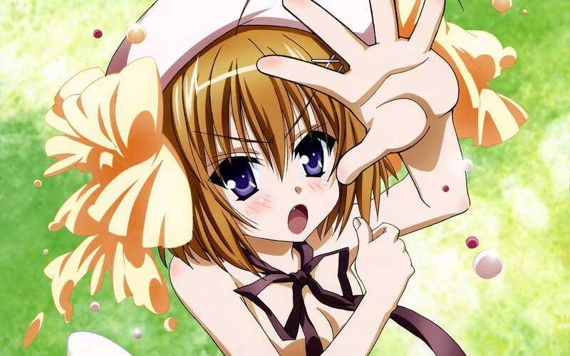 anime girl with flower hat