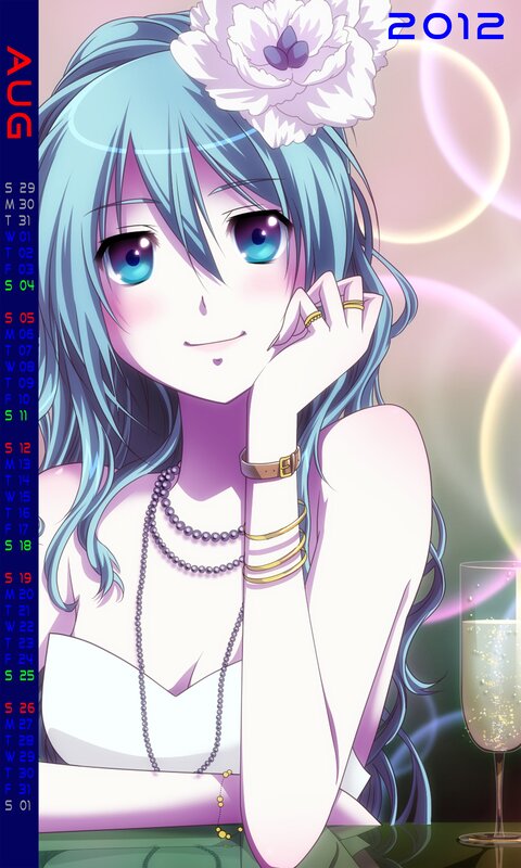 Anime girl with flower in hair