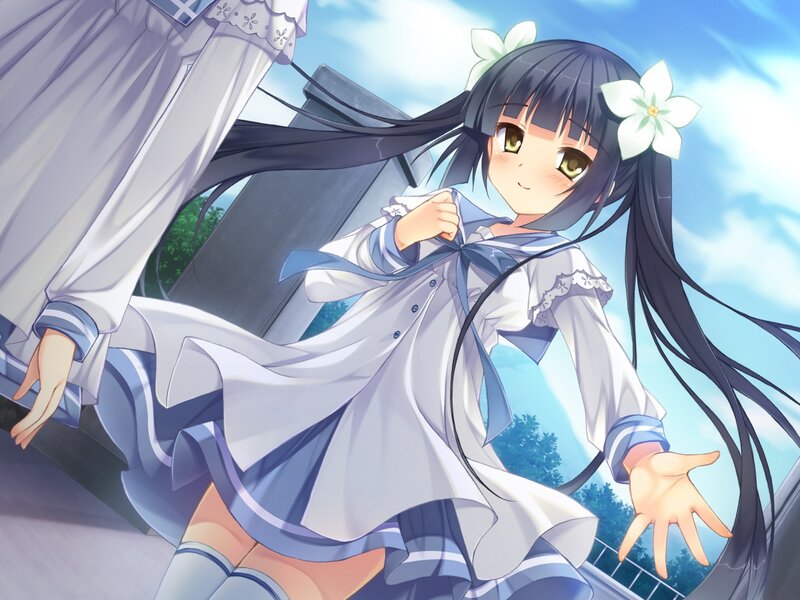 anime girl with flower in hair