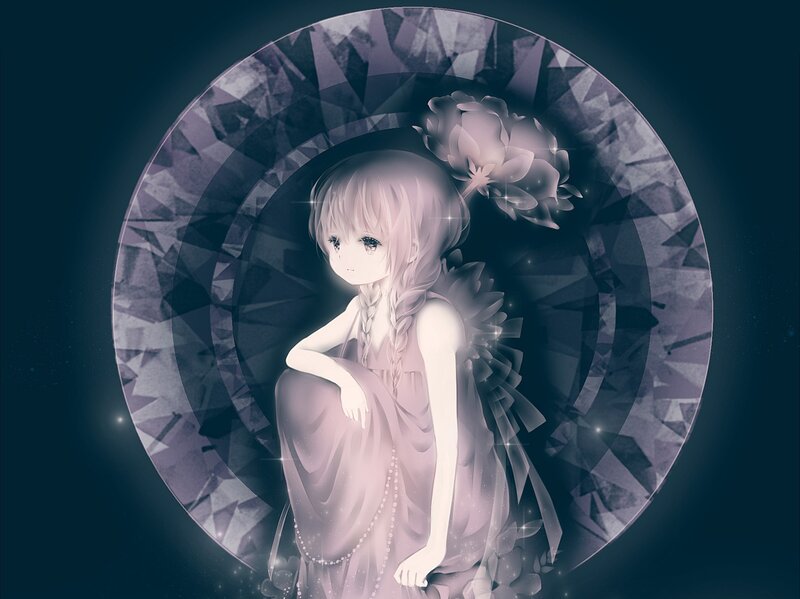 Anime girl with flower in hair