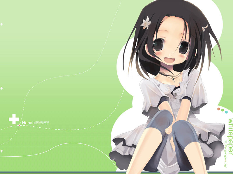 Anime girl with flower in hair