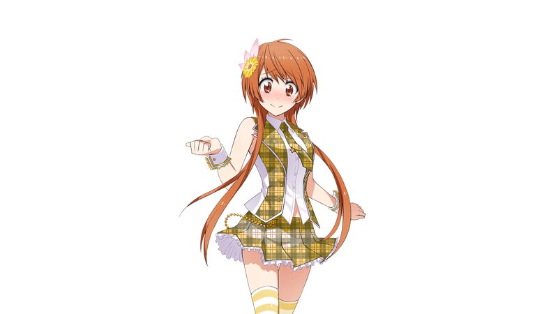 Anime Girl with Flower — Orange, Cheerful