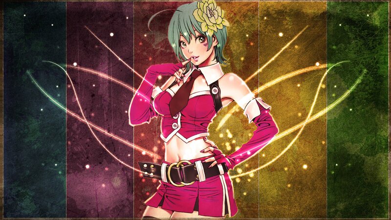 Anime Girl with Flower — Pink, Dramatic