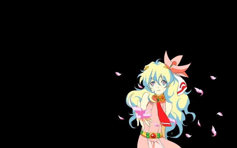 anime girl with flowers