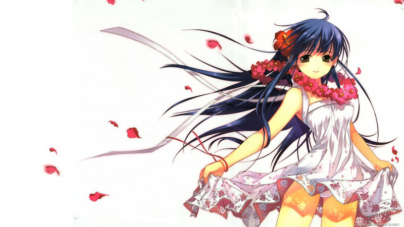 anime girl with flowers