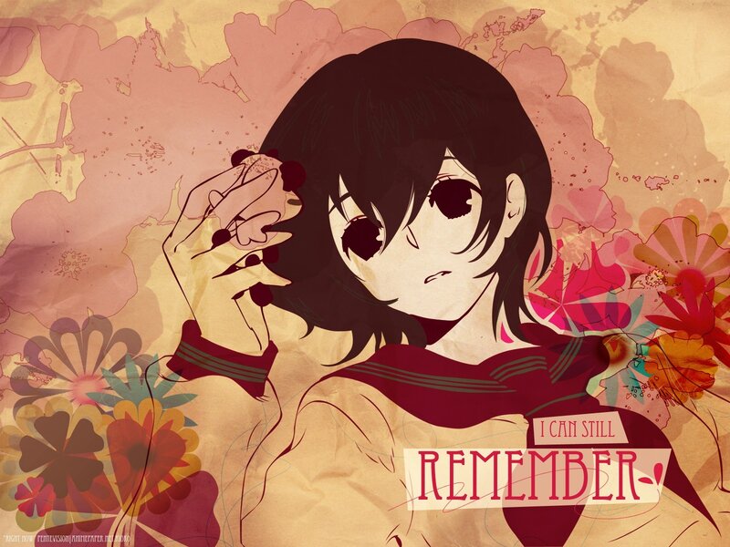 anime girl with flowers