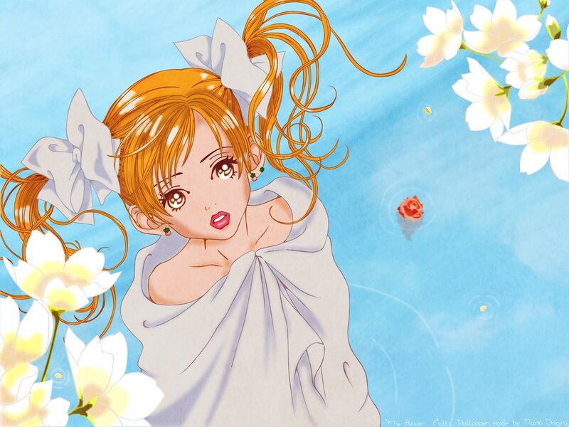Anime girl with flowers