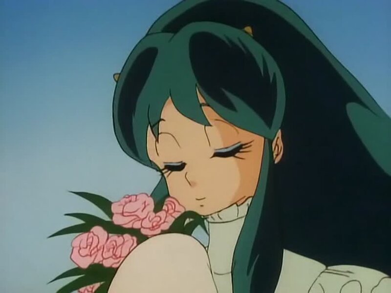 anime girl with flowers
