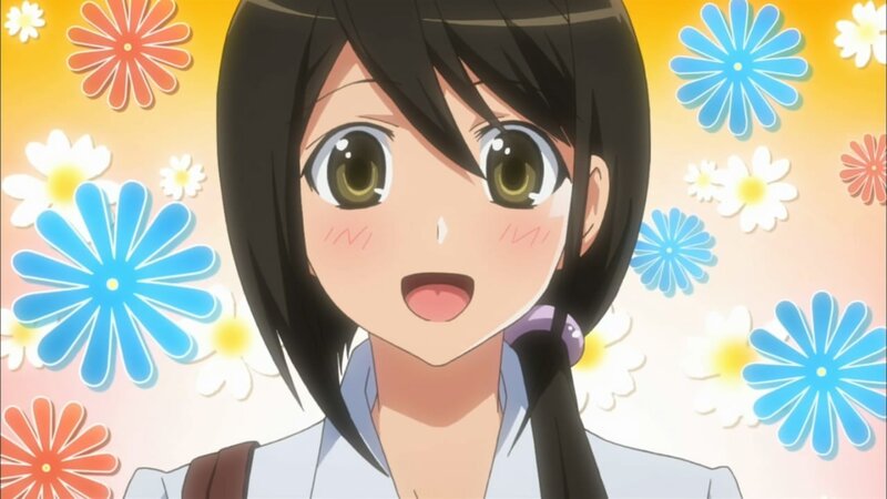anime girl with flowers