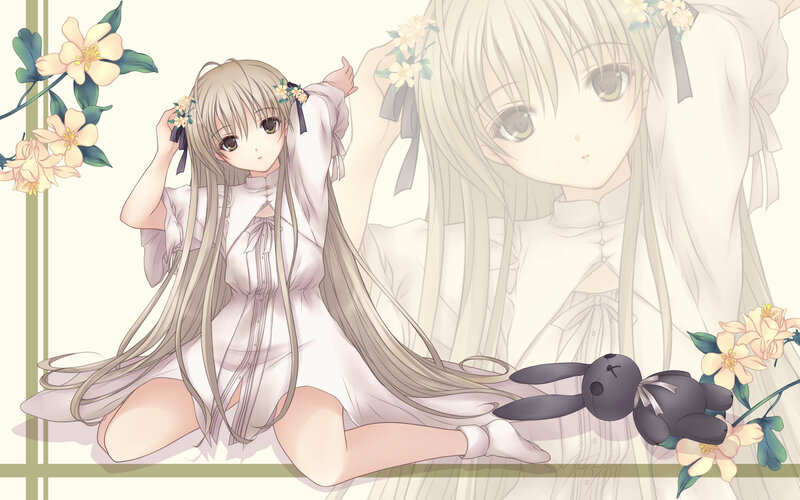Anime girl with flowers