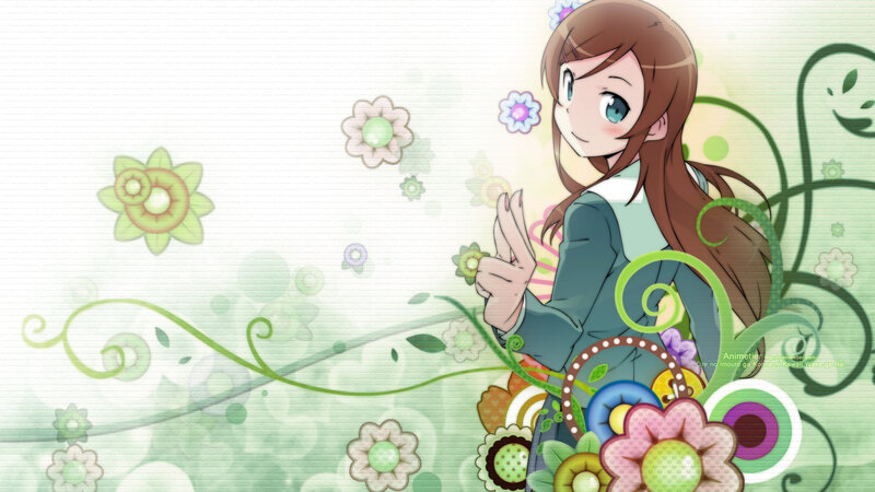 anime girl with flowers