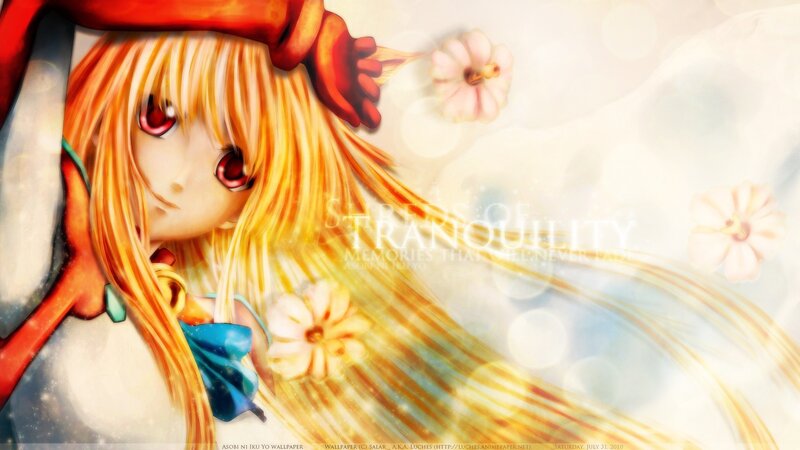 Anime girl with flowers