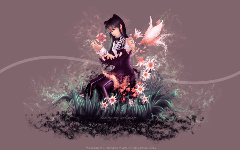 anime girl with flowers