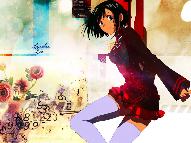 anime girl with flowers