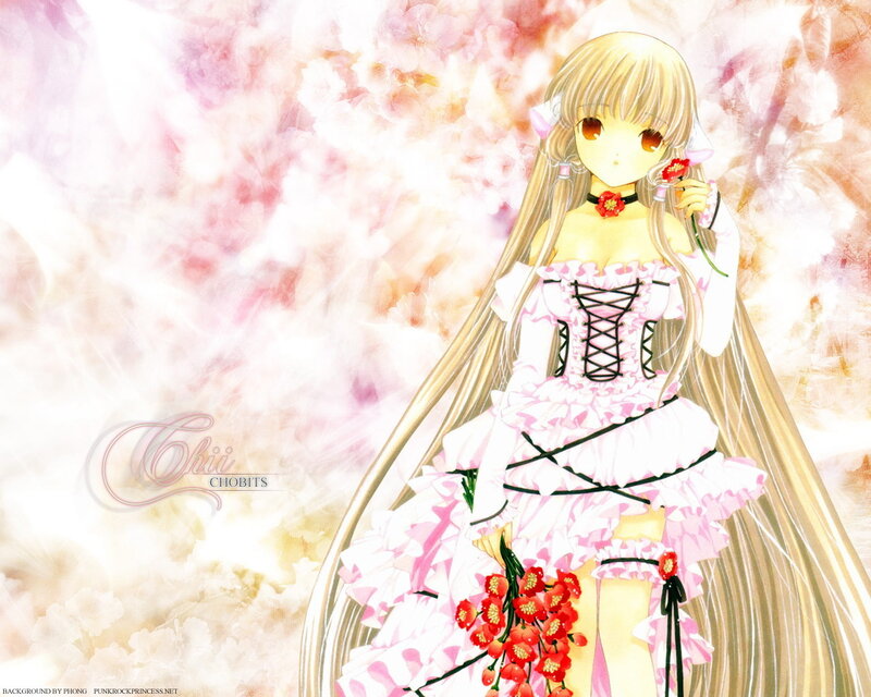 Anime girl with flowers