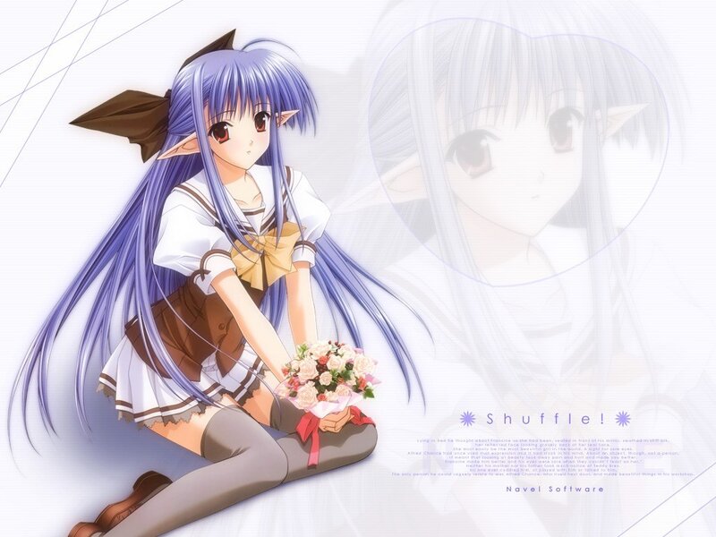 anime girl with flowers