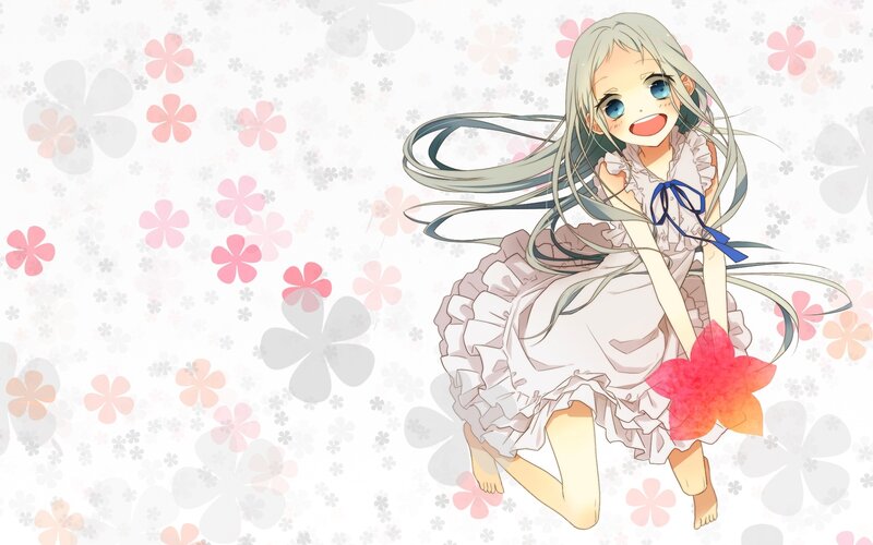 Anime girl with flowers