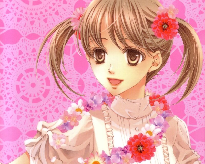 anime girl with flowers