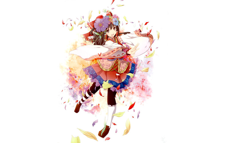 anime girl with flowers