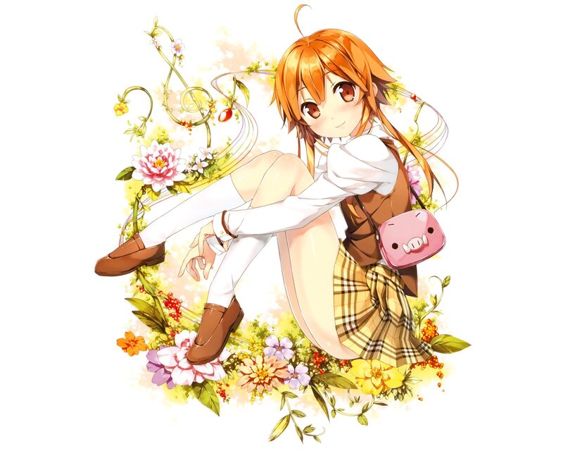 anime girl with flowers