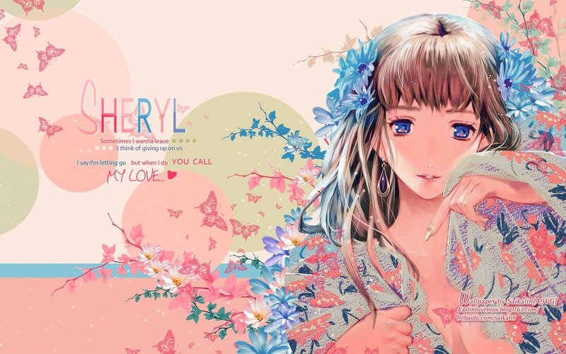 anime girl with flowers