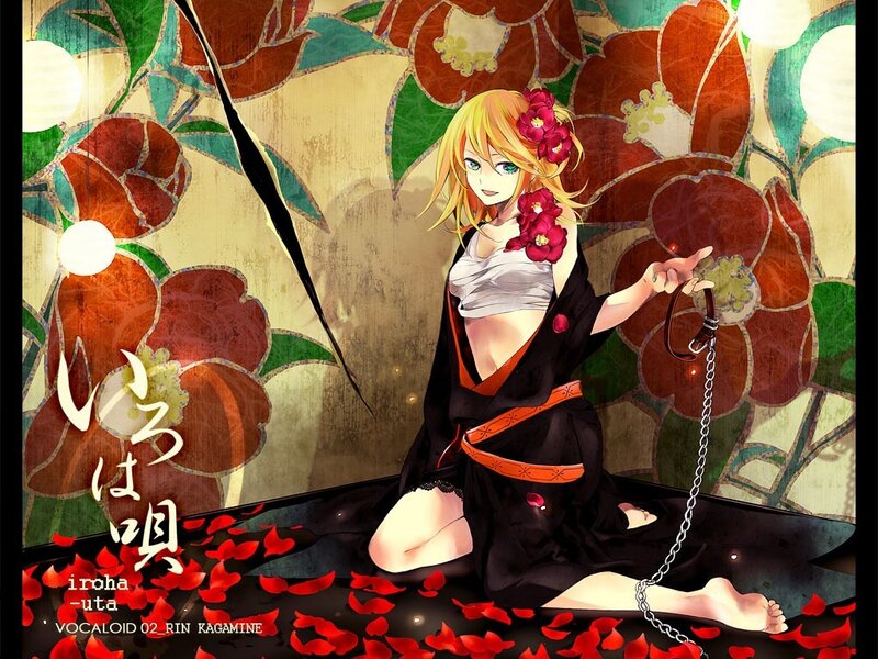 Anime girl with flowers