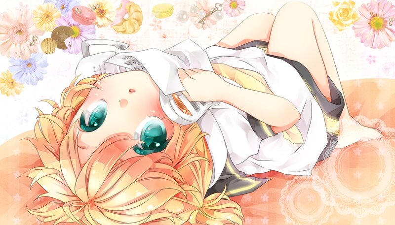 Anime girl with flowers