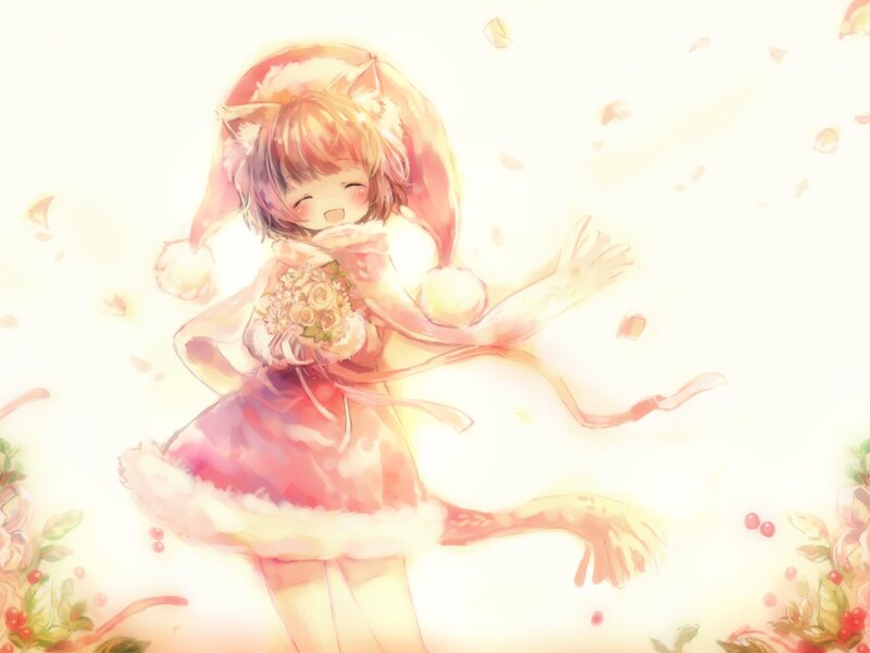 Anime girl with flowers
