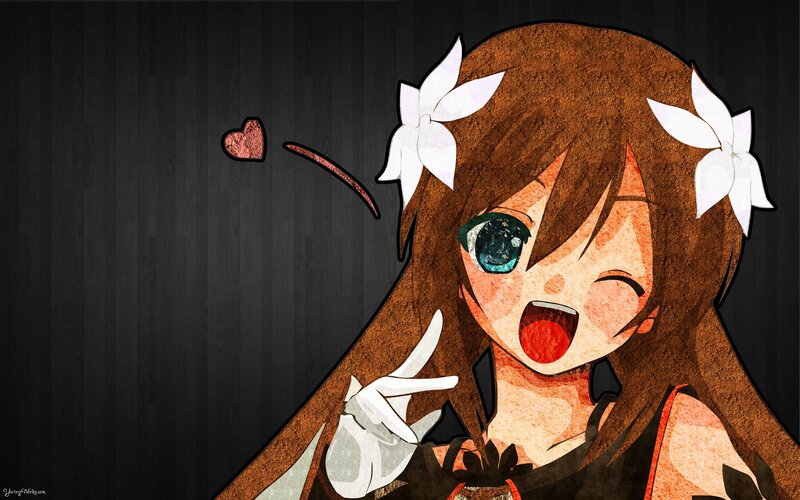 anime girl with flowers