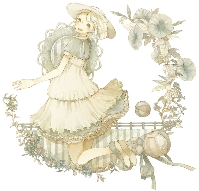 Anime girl with flowers