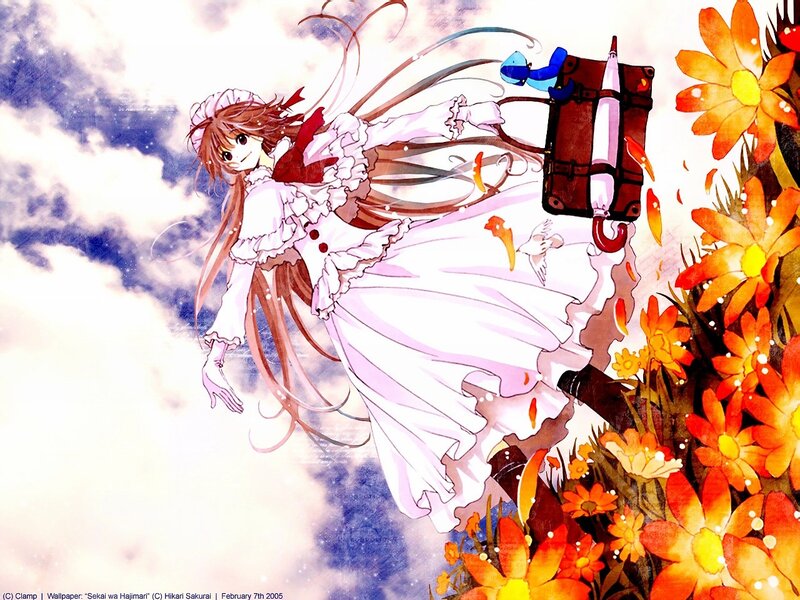 Anime girl with flowers
