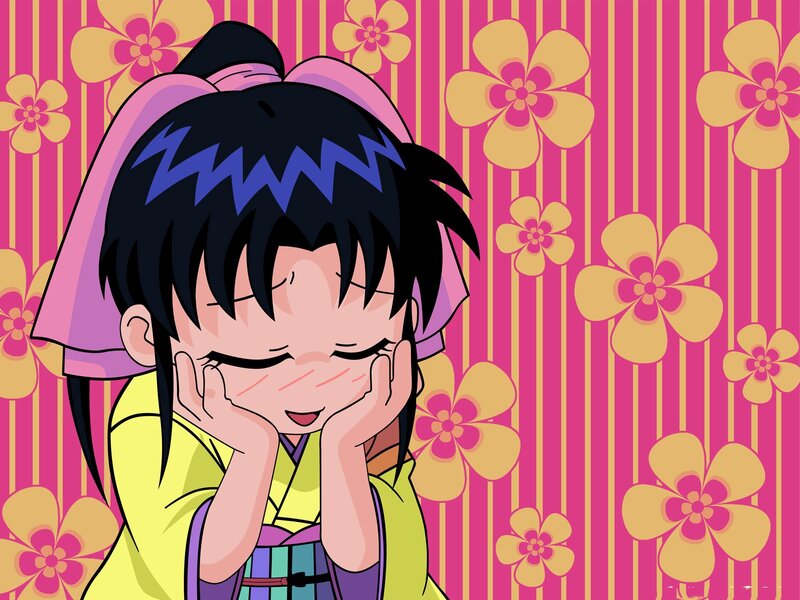 anime girl with flowers