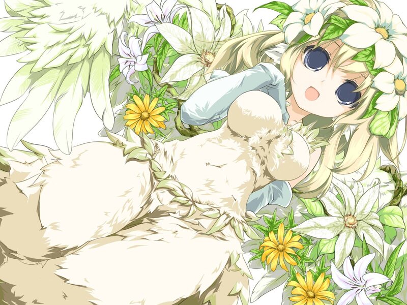 Anime girl with flowers