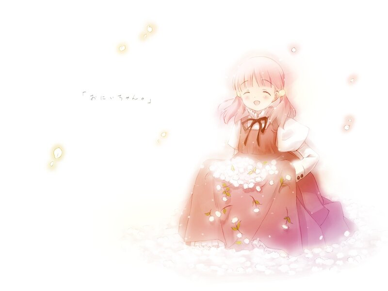 Anime girl with flowers
