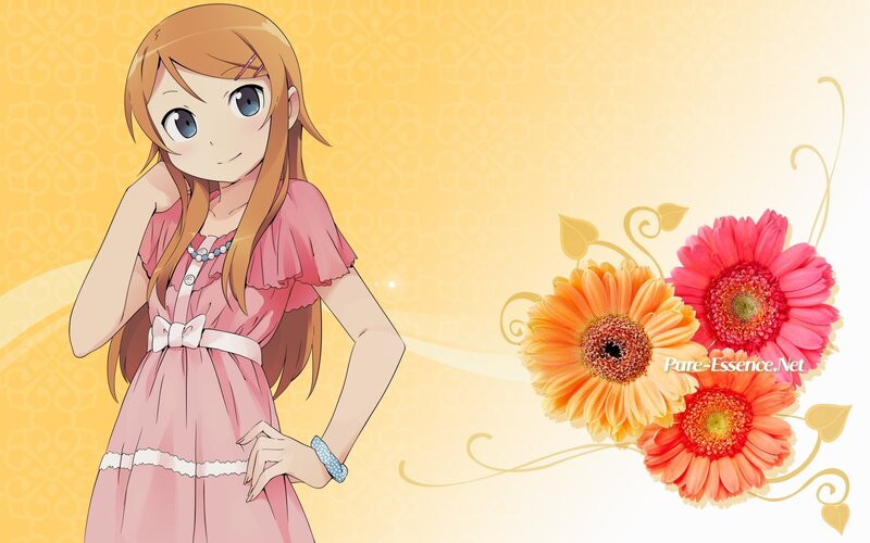 Anime girl with flowers
