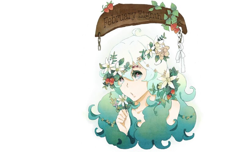 anime girl with flowers